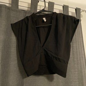 Black low cut crop top